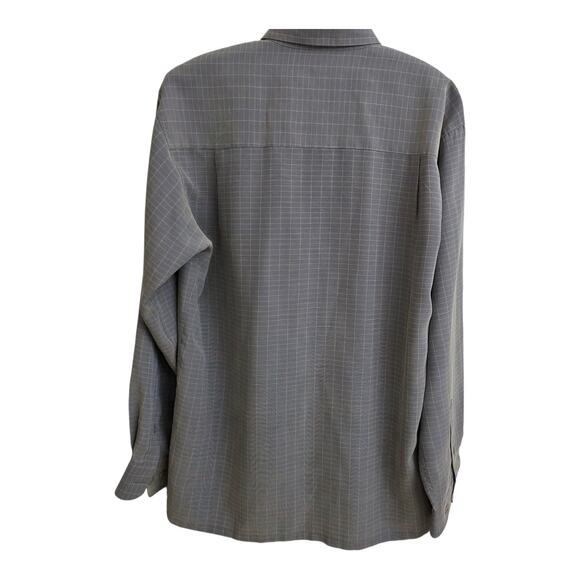 Bugatchi Uomo Shirt Mens Small Check Gray Button Up Long Sleeve Pocket - Picture 3 of 6